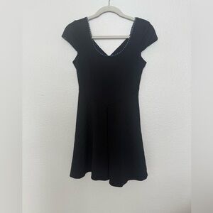 Free People Black Cap Sleeve Mini Dress